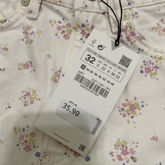 ZARA Printed Mom Fit Roller Shorts NWT - Picture 12 of 12